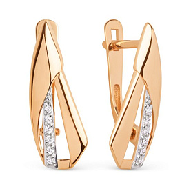 Серьги ЮФ Династия - Золото 585, Фианит (арт. 018522-1102)