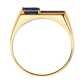 Кольцо SOKOLOV - Золото 585, Синтетический сапфир , Фианит (арт. 715664)