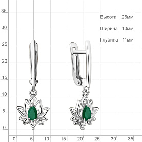 Серьги Аквамарин - Серебро 925, Агат (арт. 45040309.5)