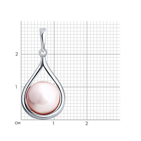 Подвеска Diamant - Серебро 925, Жемчуг синтетический (арт. 94-130-00138-1)