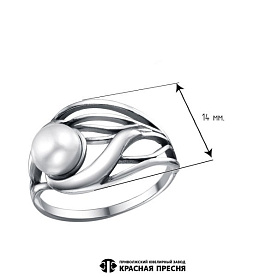 Кольцо Красная пресня - Серебро 925, Жемчуг культивированный (арт. 23316392)