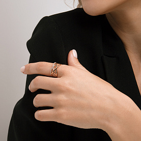 Кольцо ЮФ Династия - Золото 585, Фианит (арт. 025951-1102)