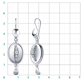 Серьги Атолл - Серебро 925, Фианит (арт. 2835-925)