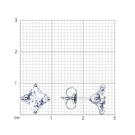 Серьги Diamant - Серебро 925, Фианит (арт. 94-122-01643-1)