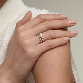 Кольцо SOKOLOV - Золото 585, Фианит (арт. 019886)