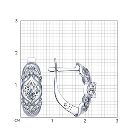 Серьги SOKOLOV - Серебро 925, Фианит (арт. 94022500)