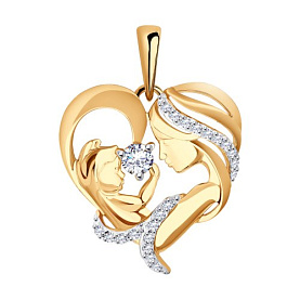 Подвеска SOKOLOV - Золото 585, Фианит (арт. 034941)