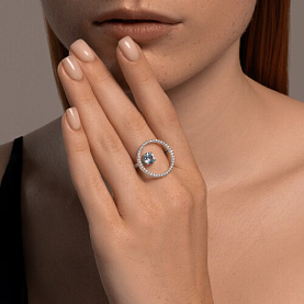 Кольцо SOKOLOV - Серебро 925, Топаз, Фианит (арт. 92014506)