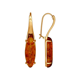 Серьги SOKOLOV - Серебро 925, Янтарь пресс. (арт. 83020035)