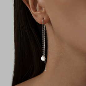 Серьги SOKOLOV - Серебро 925, Жемчуг культивированный (арт. 94025916)
