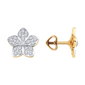 Серьги Diamant - Золото 585, Фианит (арт. 51-122-02838-1)