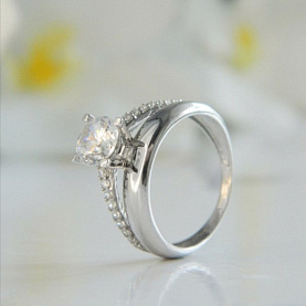 Кольцо Галатея - Серебро 925, Фианит (арт. 2085.1)