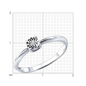 Кольцо SOKOLOV - Серебро 925, Бриллиант (арт. 87010107)