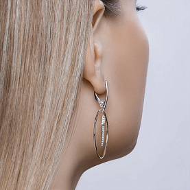 Серьги SOKOLOV - Серебро 925, Фианит (арт. 94023796)