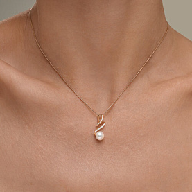 Подвеска SOKOLOV - Золото 585, Жемчуг культивированный, Фианит (арт. 793187)