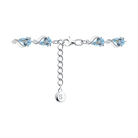 Браслет SOKOLOV - Серебро 925, Топаз, Фианит (арт. 92050158)