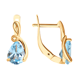 Серьги Diamant - Золото 585, Топаз, Фианит (арт. 51-320-01560-2)