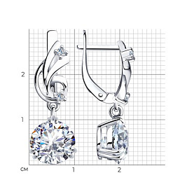Серьги SOKOLOV - Серебро 925, Фианит (арт. 94020265)