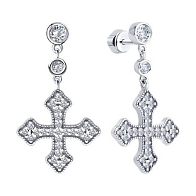 Серьги SOKOLOV - Серебро 925, Фианит (арт. 94026998)