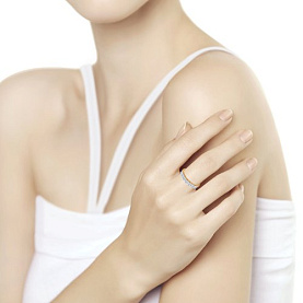 Кольцо SOKOLOV - Золото 585, Фианит (арт. 017052)