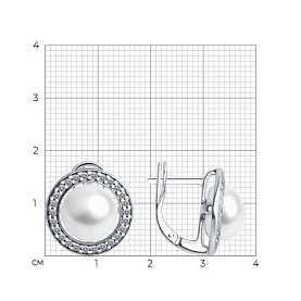 Серьги SOKOLOV - Серебро 925, Жемчуг культивированный, Фианит (арт. 92022957)