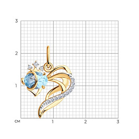 Подвеска SOKOLOV - Золото 375, Топаз, Фианит (арт. 37731290)