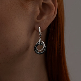 Серьги SOKOLOV - Серебро 925, Керамика, Фианит (арт. 94025853)