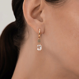 Серьги Diamant - Золото 585, Горный хрусталь (арт. 51-321-02948-1)