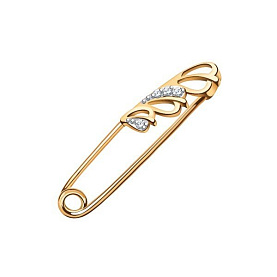 Булавка Атолл - Золото 585, Фианит (арт. 7125)