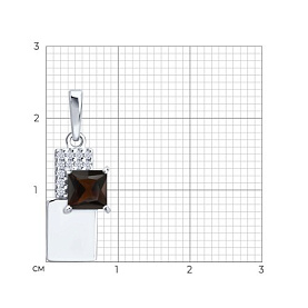 Подвеска SOKOLOV - Серебро 925, Раухтопаз, Фианит (арт. 92030913)