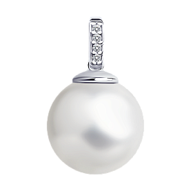 Подвеска Diamant - Серебро 925, Жемчуг имитация, Фианит (арт. 94-130-01196-1)