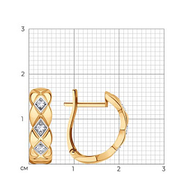 Серьги Diamant - Золото 585, Фианит (арт. 51-120-00186-1)