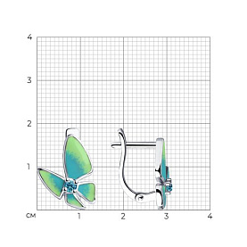 Серьги SOKOLOV - Серебро 925, Фианит, Эмаль (арт. 94023534)