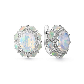 Серьги Дар - Серебро 925, Опал, Фианит (арт. Сэ-0081рс117000)