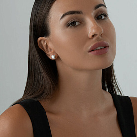 Серьги SOKOLOV - Серебро 925, Жемчуг культивированный, Фианит (арт. 94021962)