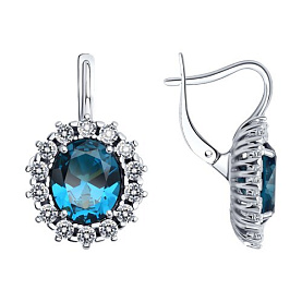 Серьги SOKOLOV - Серебро 925, Синтетический ситалл , Фианит (арт. 92023039)