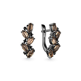 Серьги Дар - Серебро 925, Раухтопаз, Шпинель (арт. С-3345чрс40716)