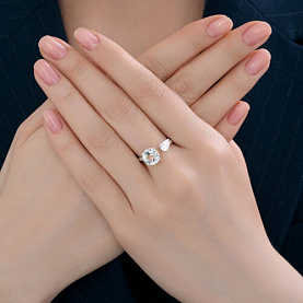 Кольцо SOKOLOV - Серебро 925, Празиолит, Фианит (арт. 92014719)