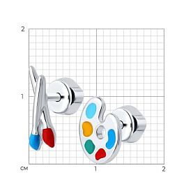 Серьги Diamant - Серебро 925, Эмаль (арт. 94-122-02286-1)