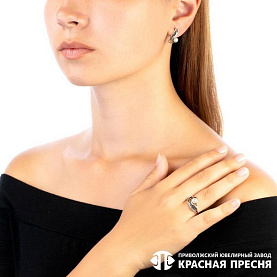 Серьги Красная пресня - Серебро 925, Жемчуг культивированный (арт. 33312864)