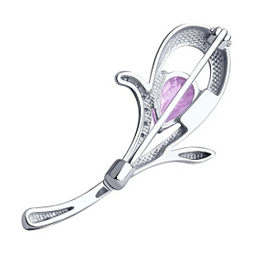 Брошь Diamant - Серебро 925, Аметист, Фианит (арт. 94-340-01049-2)