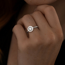 Кольцо SOKOLOV - Серебро 925, Керамика, Фианит (арт. 94013756)