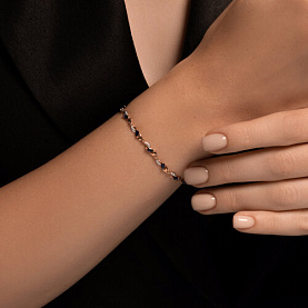 Браслет SOKOLOV - Золото 585, Синтетический сапфир , Фианит (арт. 750240)