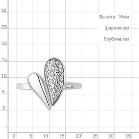 Кольцо Аквамарин - Серебро 925, Фианит (арт. 600626А.5)