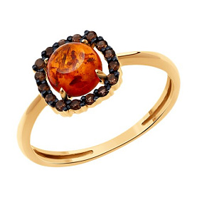 Кольцо Diamant - Золото 585, Раухтопаз, Янтарь (арт. 51-310-02323-1)