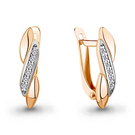 Серьги Аквамарин - Серебро 925, Фианит (арт. 400914А.6)