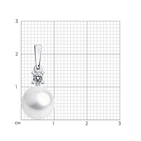 Подвеска Diamant - Серебро 925, Жемчуг культивированный (арт. 94-330-01946-1)