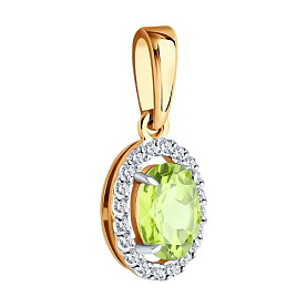 Подвеска Diamant - Золото 585, Хризолит (арт. 51-330-02049-5)