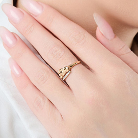 Кольцо golden glob - Золото 585, Фианит (арт. КЛ-4616,5бцФз585)