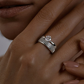 Кольцо SOKOLOV - Серебро 925, Фианит (арт. 94013815)